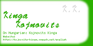 kinga kojnovits business card